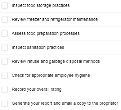 Restaurant Health Inspection Checklist